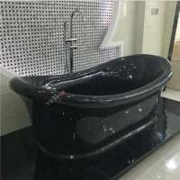 Hand carved sculpture antique black granite stone bathtub