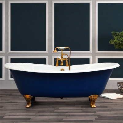 71inch  1.8meter Double slipper cast iron bathtub