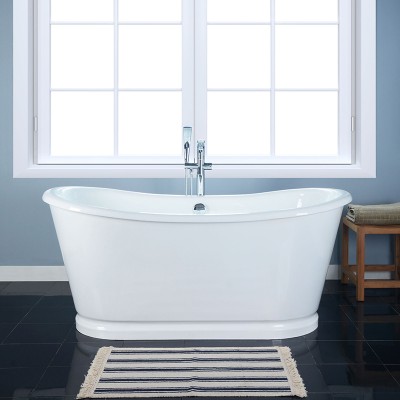 Freestanding Double Slipper Enameled Cast Iron Bath Tubs