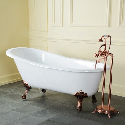 freestanding slipper cast iron bathtub on imperial feet