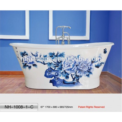 modern deep hot indoor skirted cast iron bath tub